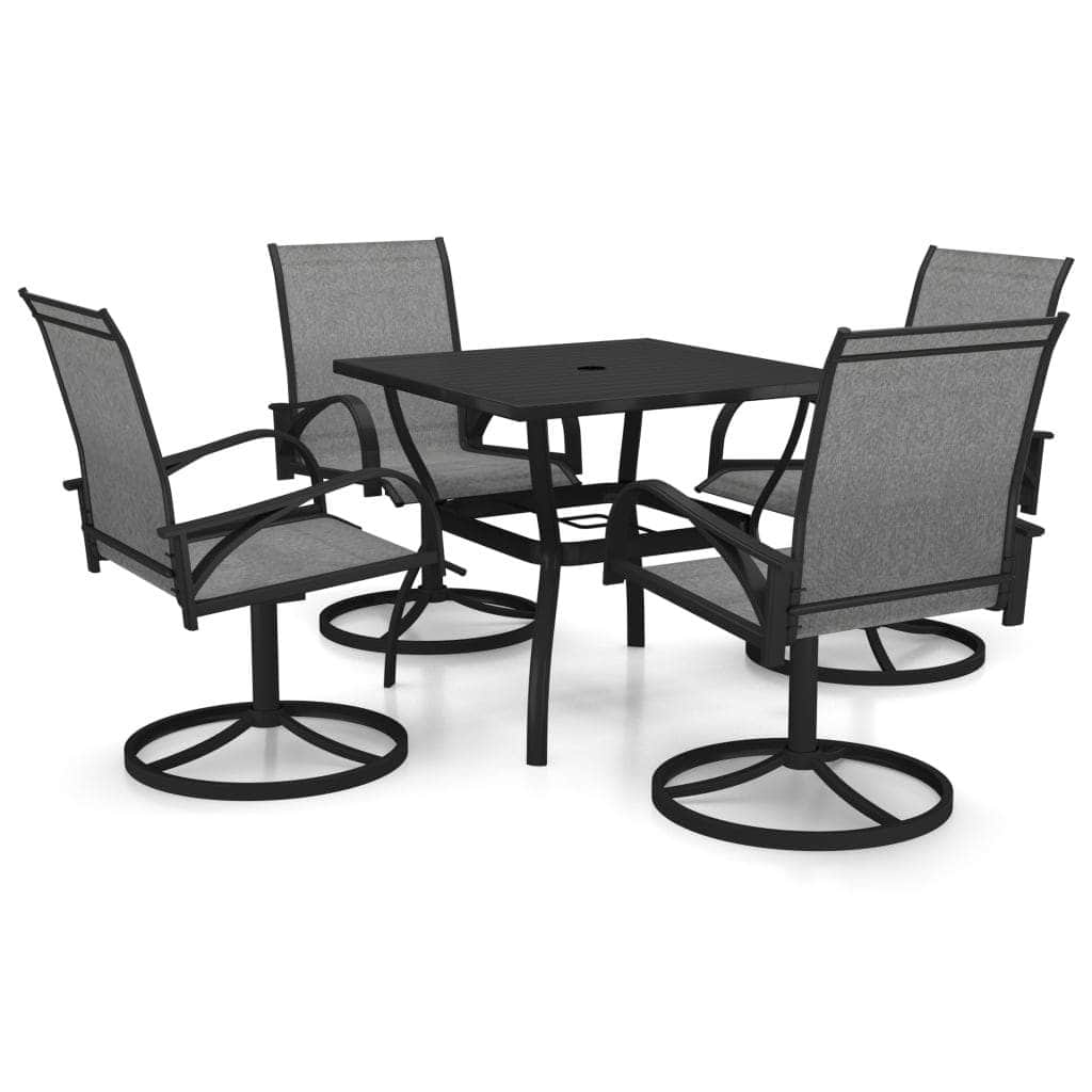 5 Piece Garden Dining Set Textilene and Steel