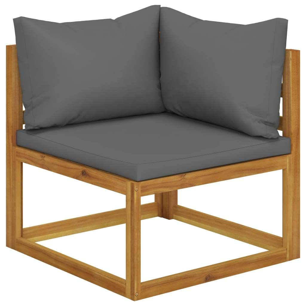 5 - Piece Garden Lounge Set with Cushion Solid Acacia Wood