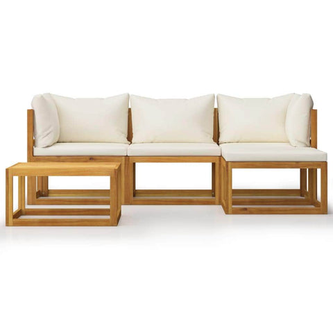 5 Piece Garden Lounge Set with Cushions Solid Acacia Wood