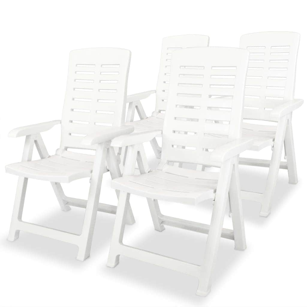 5 Piece Outdoor Dining Set Plastic White