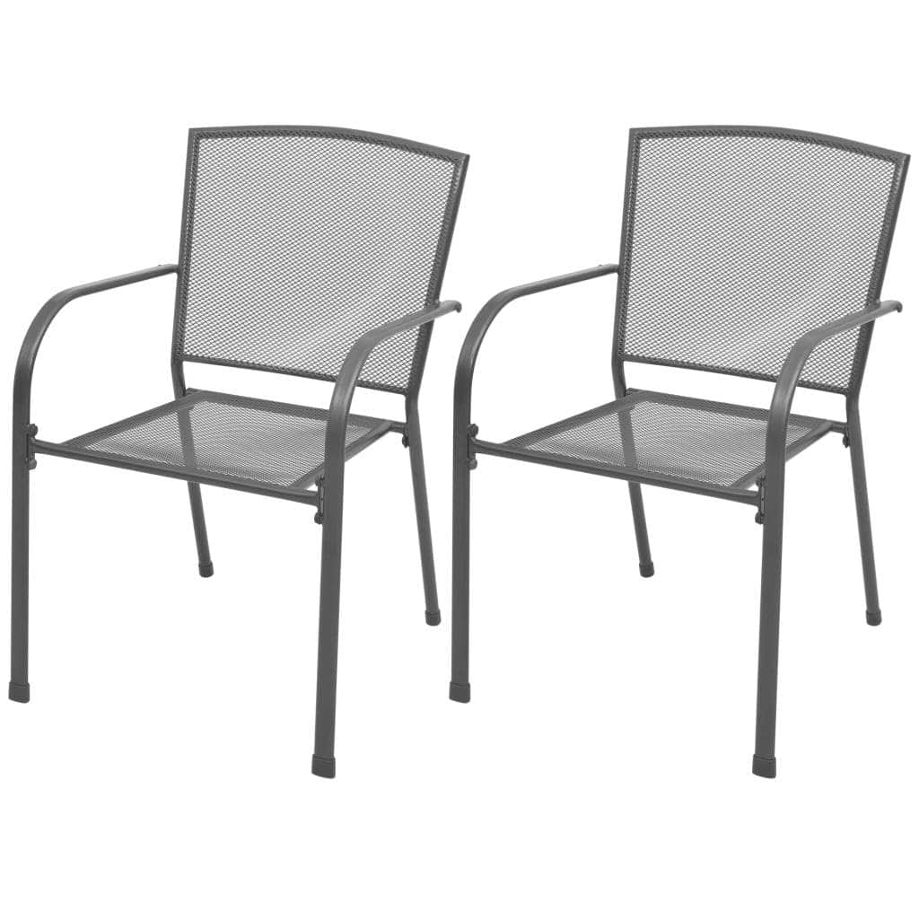 5 Piece Outdoor Dining Set Steel Anthracite