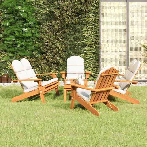 5-Piece Solid Acacia Adirondack Garden Lounge Ensemble