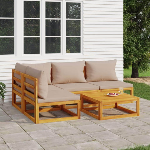 5-Piece Solid Wood Garden Lounge Set