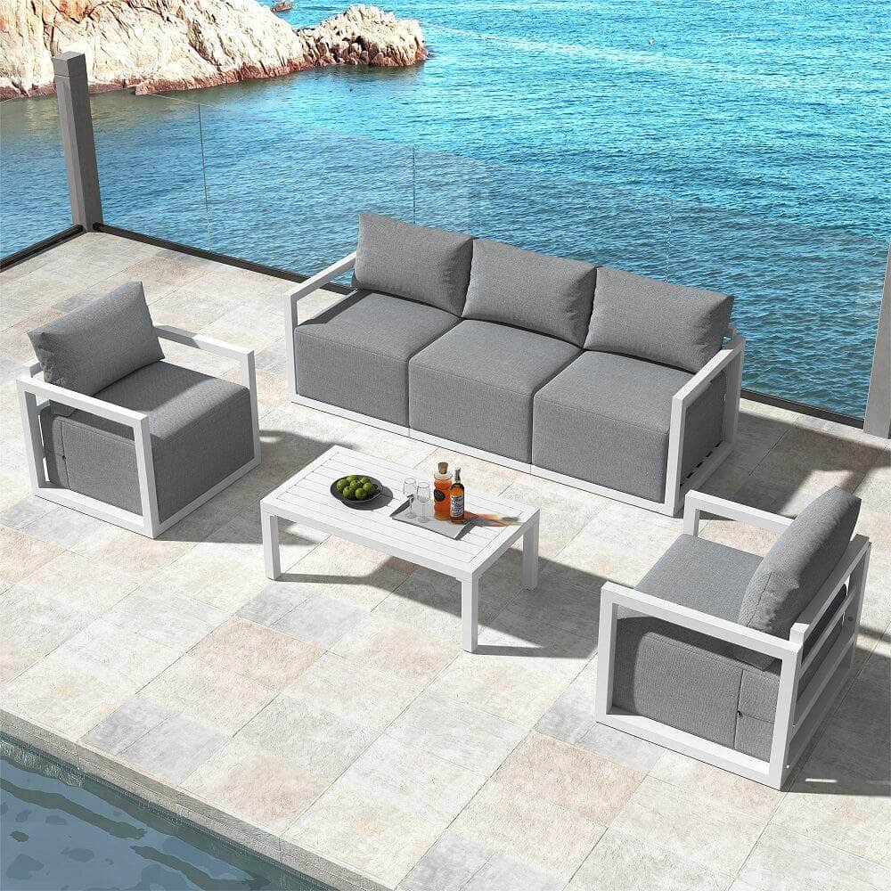 5-Seater Deep-Seated Patio Set White