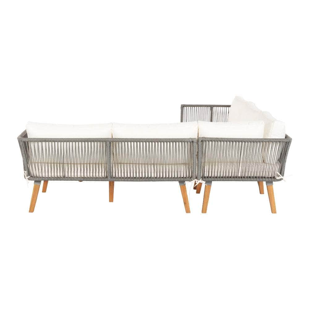 5-Seater Outdoor Sofa Set Wooden Lounge Setting Aluminum