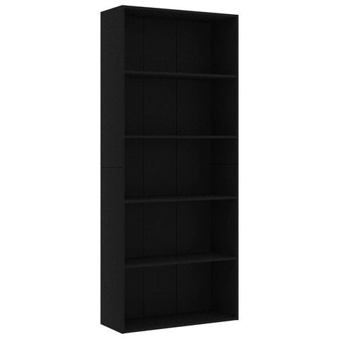 5-Tier Book Cabinet Black  Chipboard