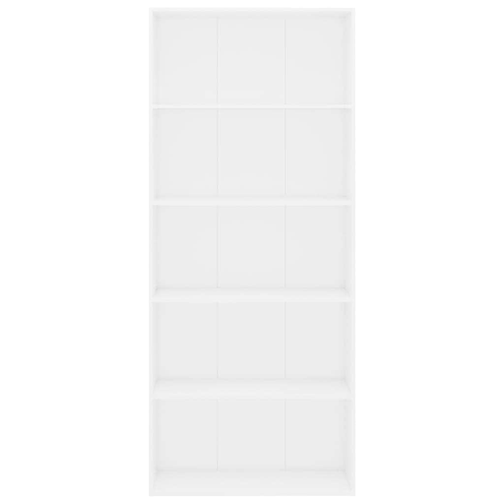 5-Tier Book Cabinet White Chipboard