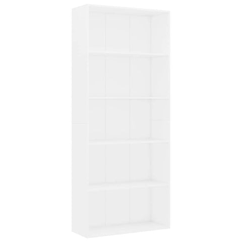 5-Tier Book Cabinet White Chipboard