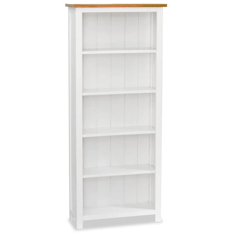 5-Tier Bookcase Solid Oak Wood