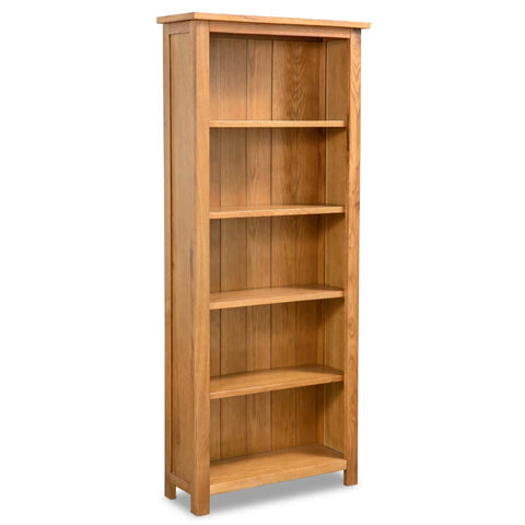 5-Tier Bookcase Solid Oak Wood