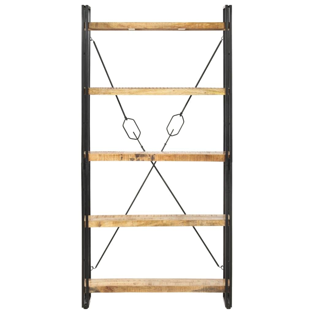 5-Tier Bookcase Solid Rough Mango