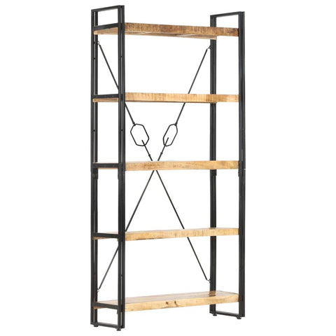 5-Tier Bookcase Solid Rough Mango