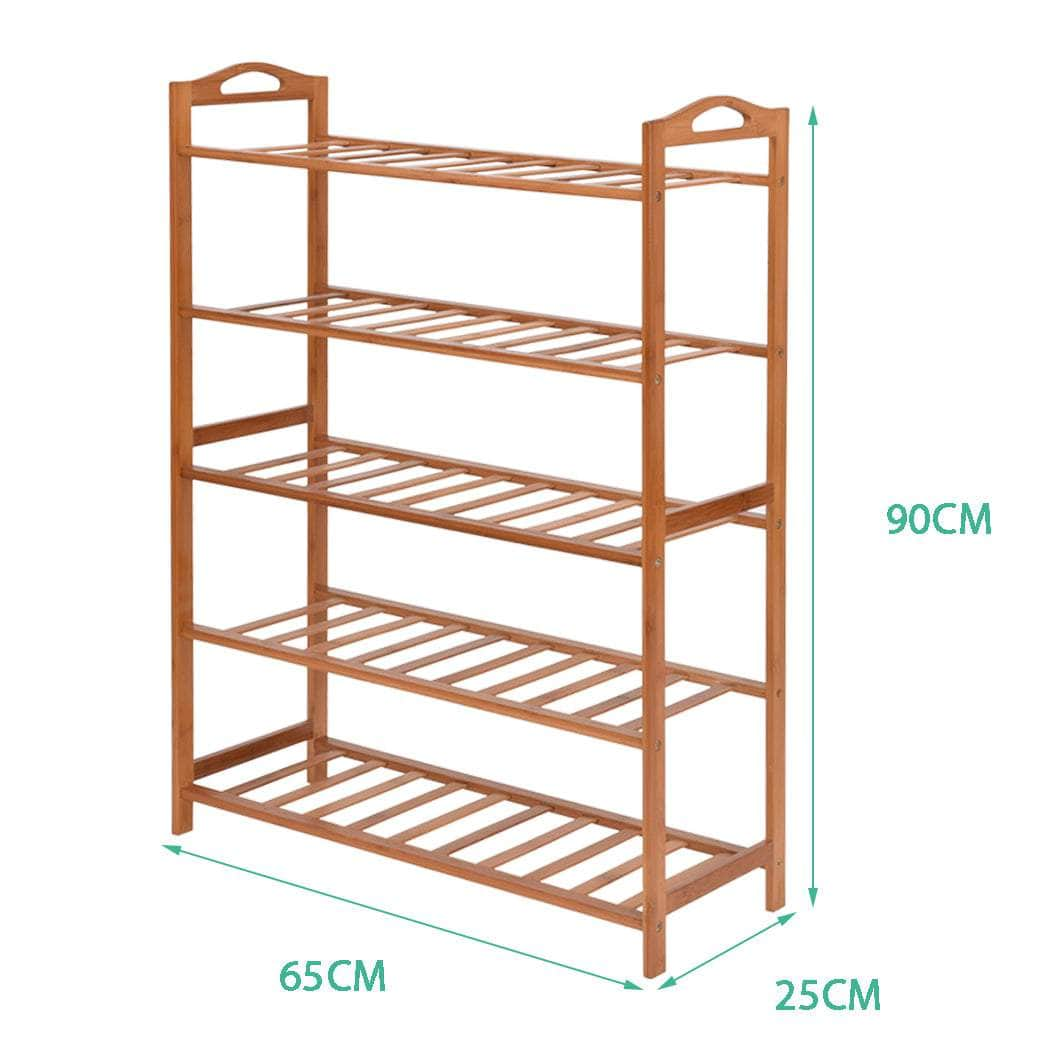 5 Tiers Bamboo Shoe Rack Storage