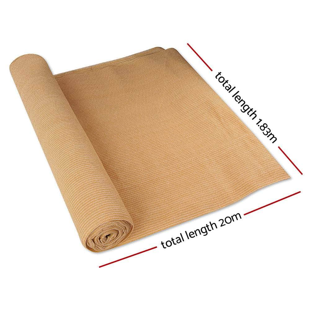 50% Shade Cloth 1.83X20M Shadecloth Sail Heavy Duty Beige