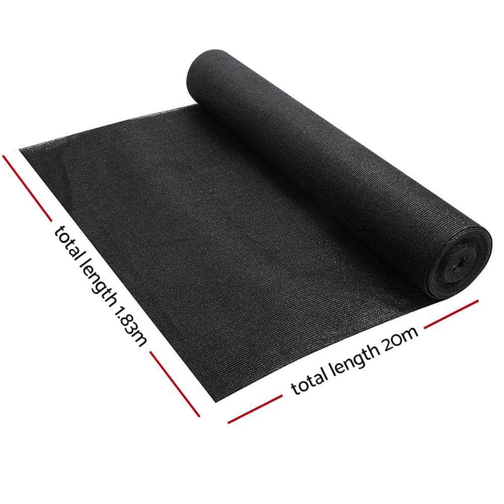 50% Shade Cloth 1.83X20M Shadecloth Sail Heavy Duty Black