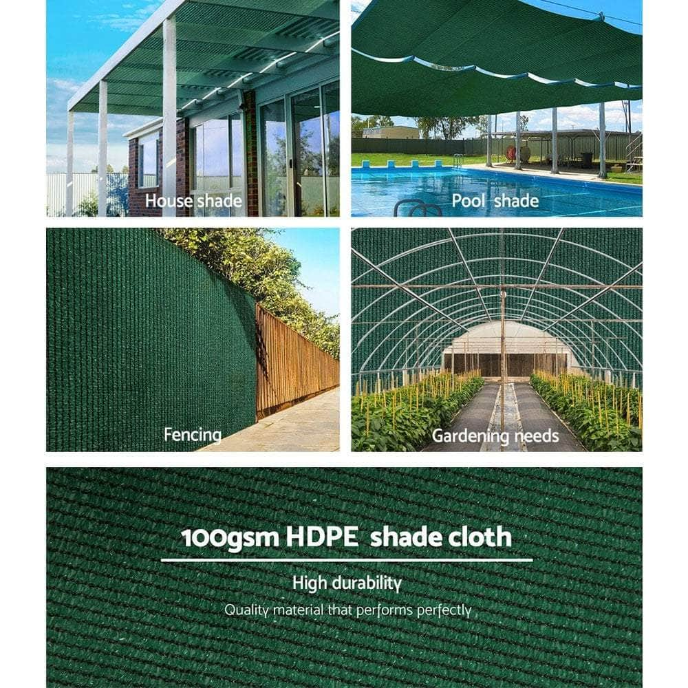 50% Shade Cloth 3.66X20M Shadecloth Sail Heavy Duty Green