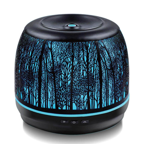 500Ml Metal Essential Oil And Aroma Diffuser-Black