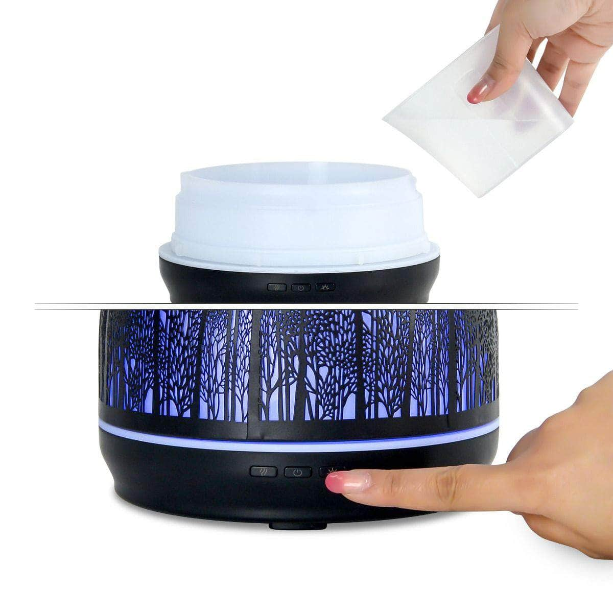 500Ml Metal Essential Oil And Aroma Diffuser-Black