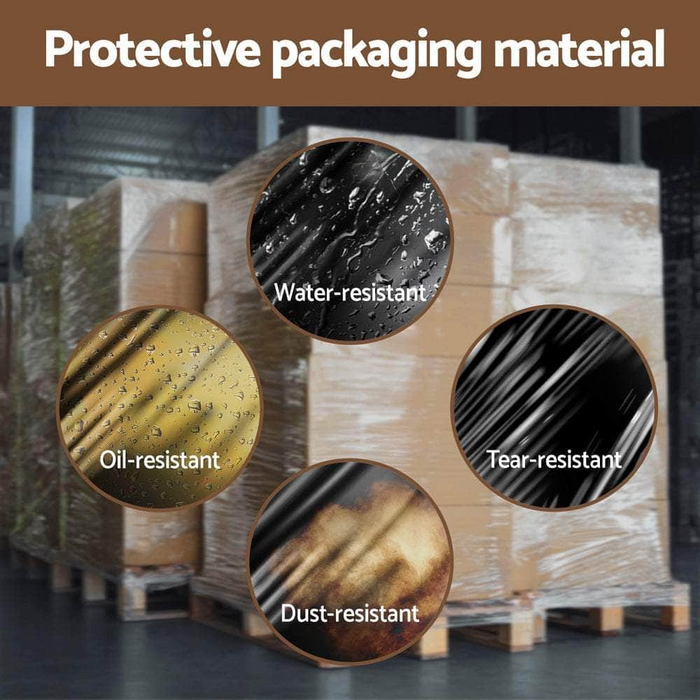 500mm x 400m Black Stretch Film Pallet Shrink Wrap - 1 Roll