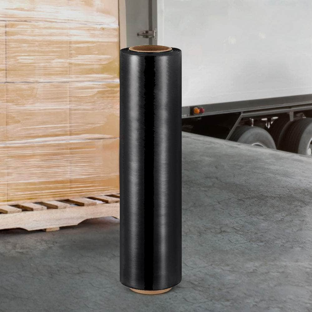 500mm x 400m Black Stretch Film Pallet Shrink Wrap - 1 Roll