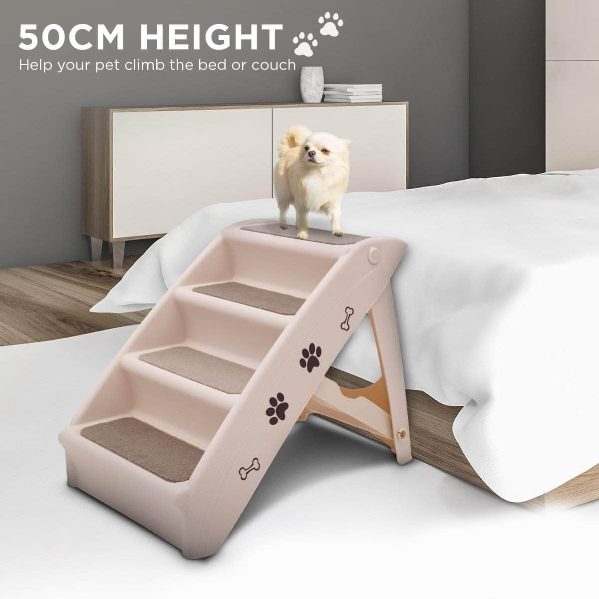 50cm Foldable Pet Step Ladder Stairs - White