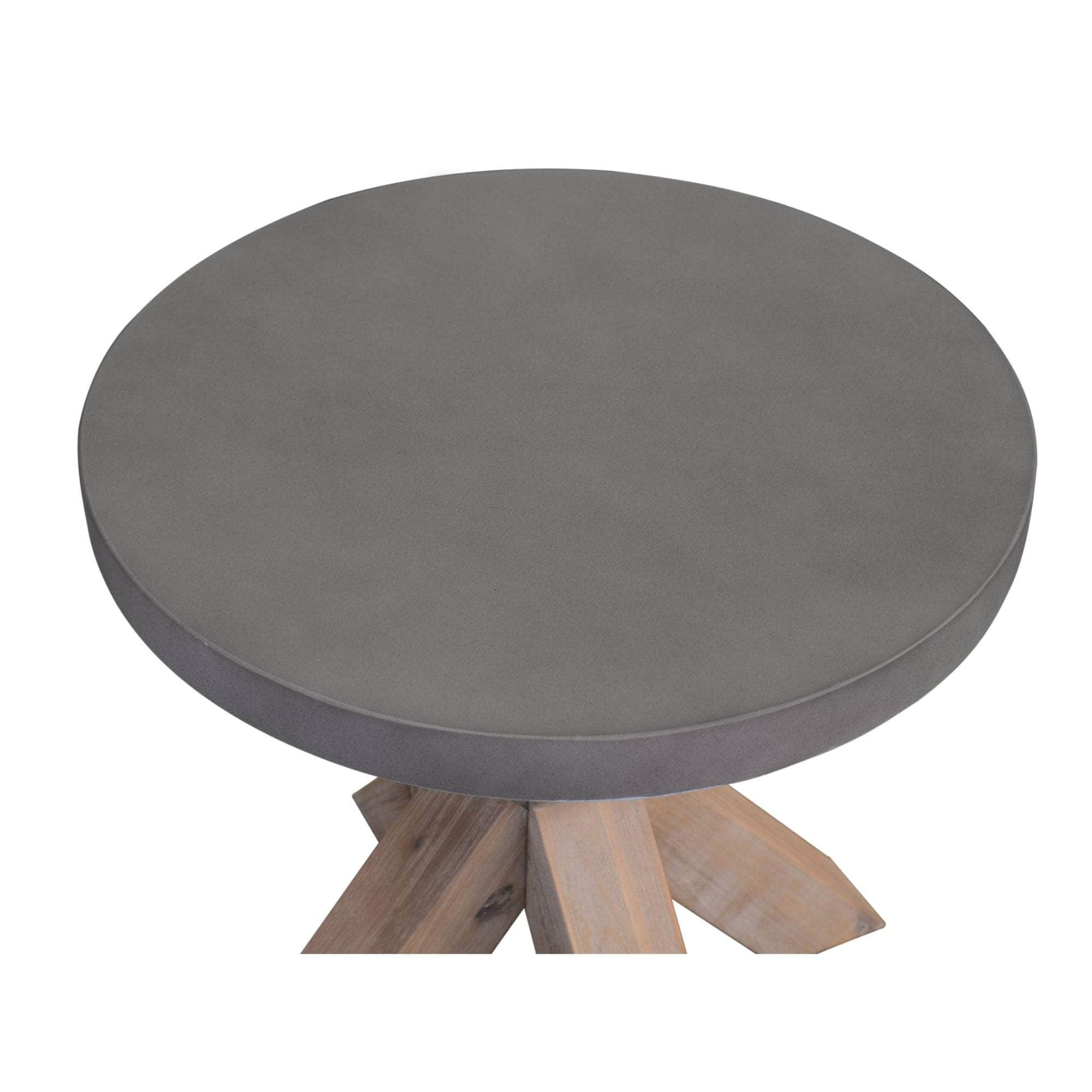 50Cm Round Lamp Table With Concrete Top - Grey