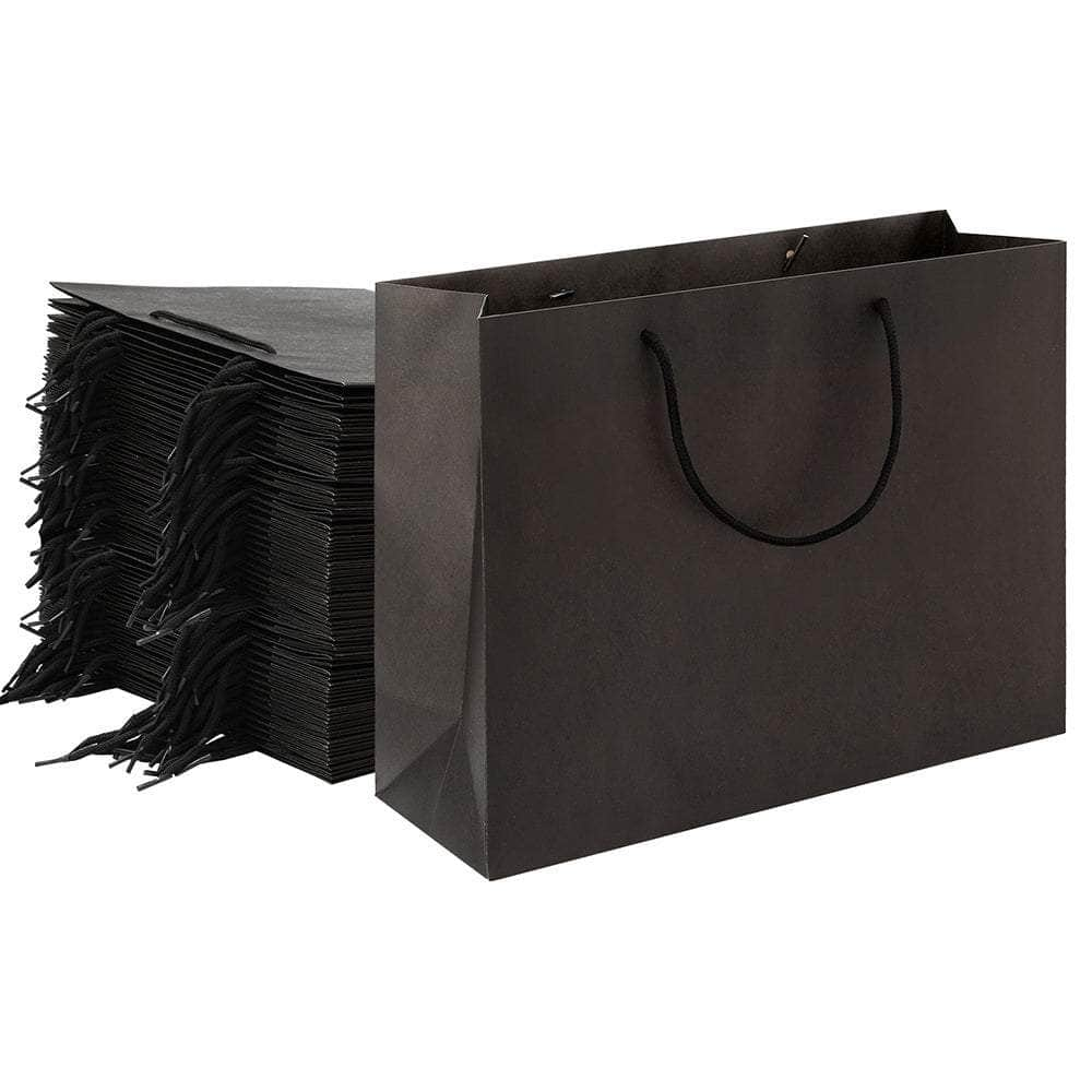 50Pcs Reusable Black Paper Gift Bags