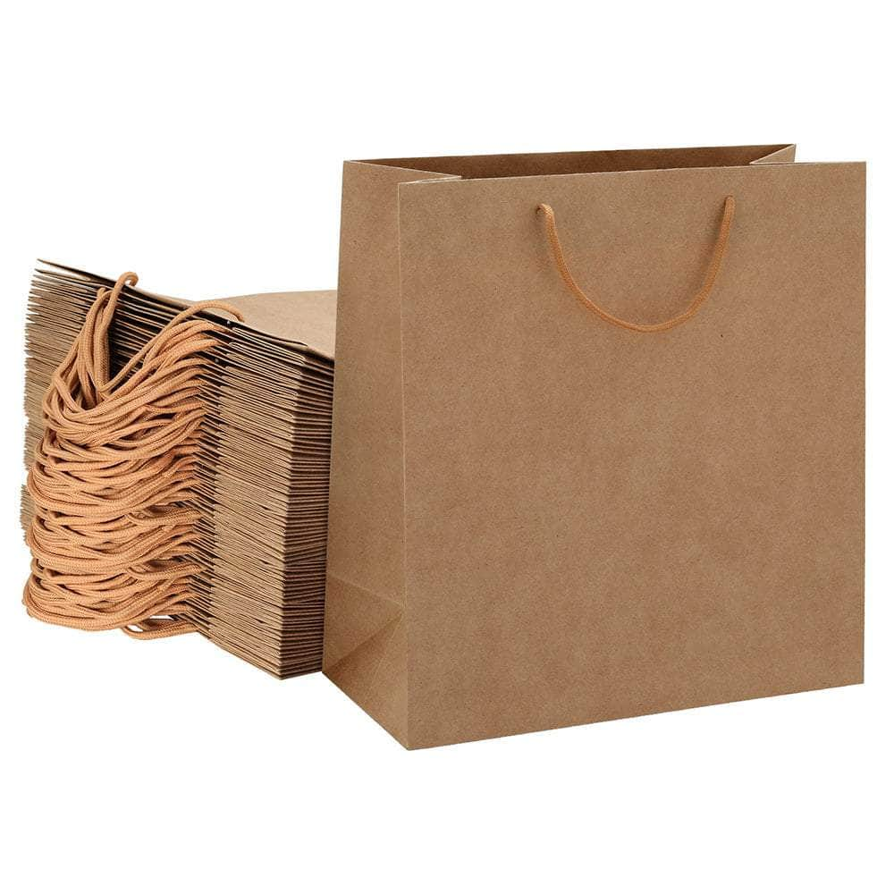 50Pcs Reusable Brown Kraft Paper Gift Bags