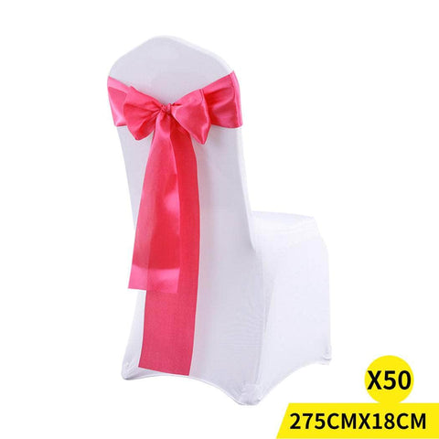 50x Satin Chair Sashes Cloth Cover Wedding Mauve