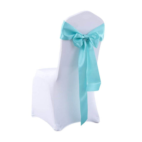 50x Satin Chair Sashes Cloth Cover Wedding Tiffany