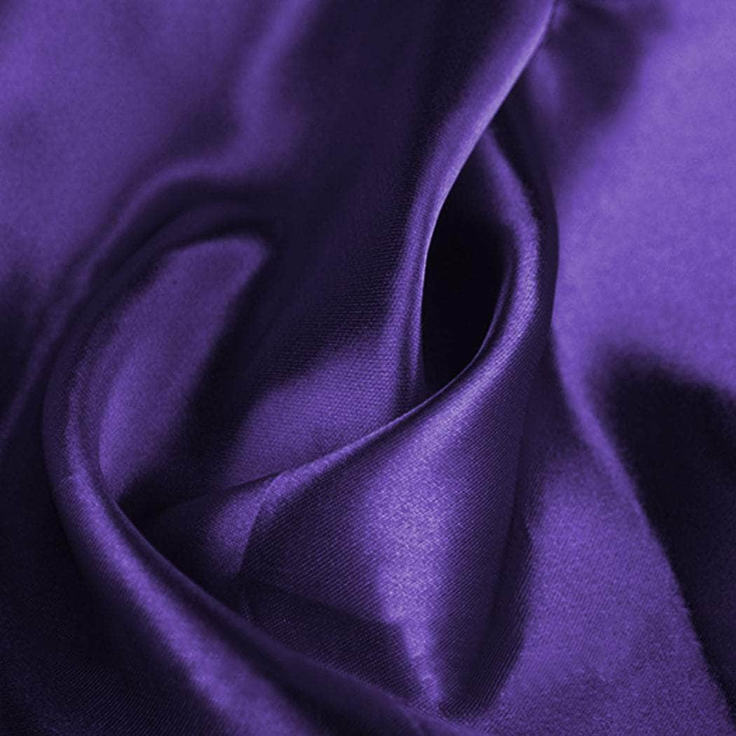 50x Table Runners Coloured Satin Chair Eggplant