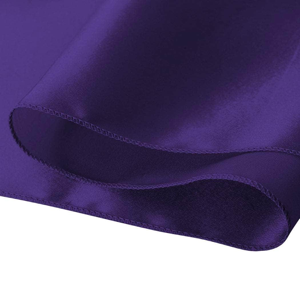 50x Table Runners Coloured Satin Chair Eggplant