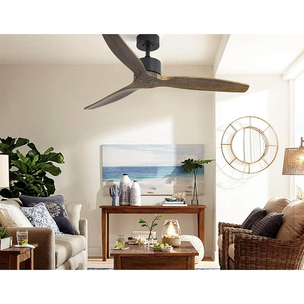 52'' Ceiling Fan Ac Motor 3 Blades W/Remote - Dark Wood