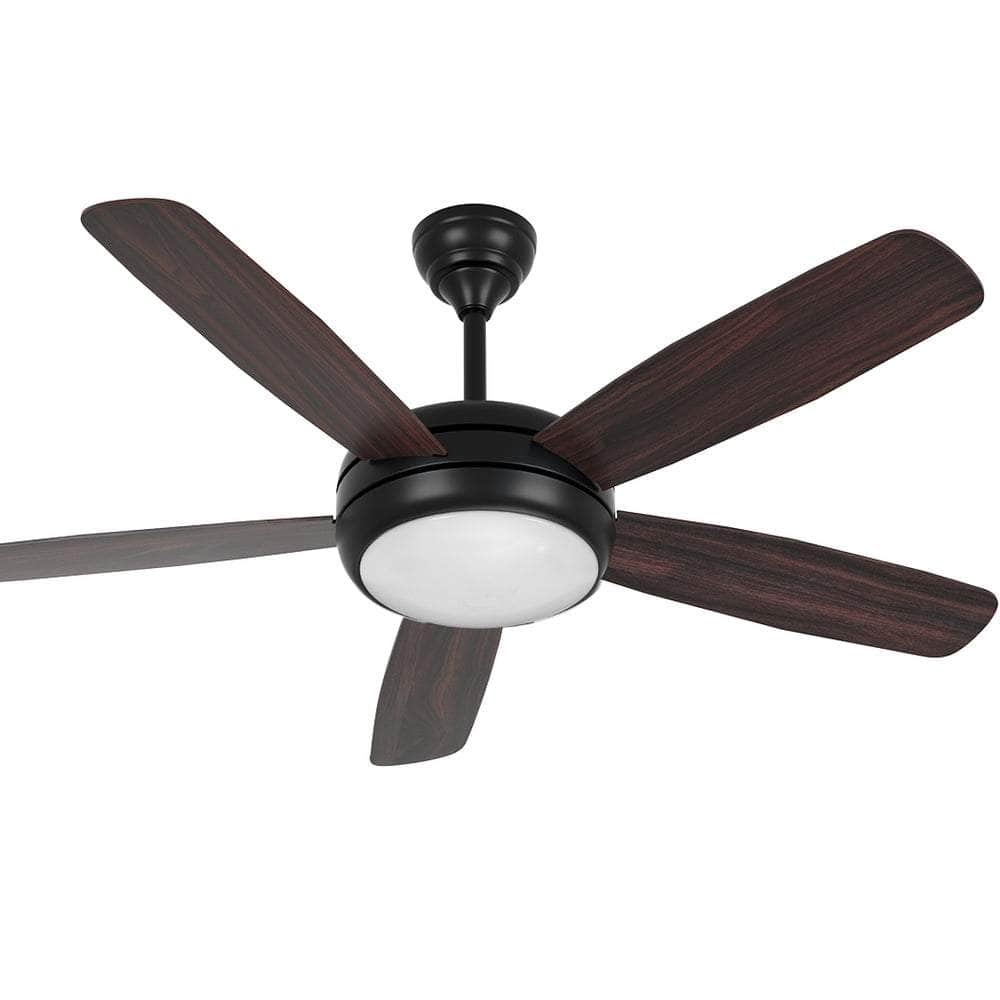 52'' Ceiling Fan Ac Motor 5 Blades W/Light - Dark Wood