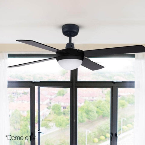 52'' Ceiling Fan Ac Motor W/Light W/Remote - Black