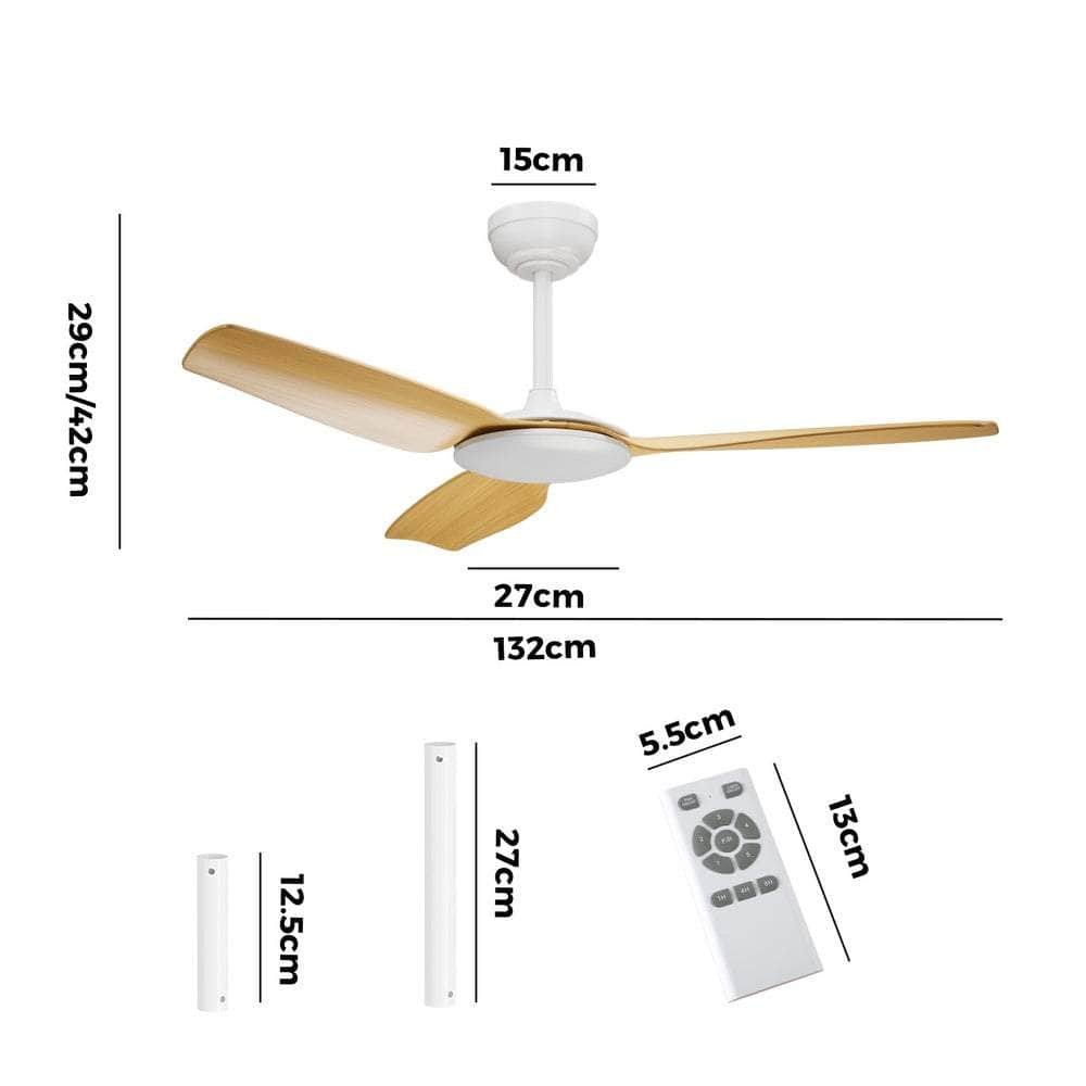 52'' Ceiling Fan DC 3 ABS Blades Remote Control Timer