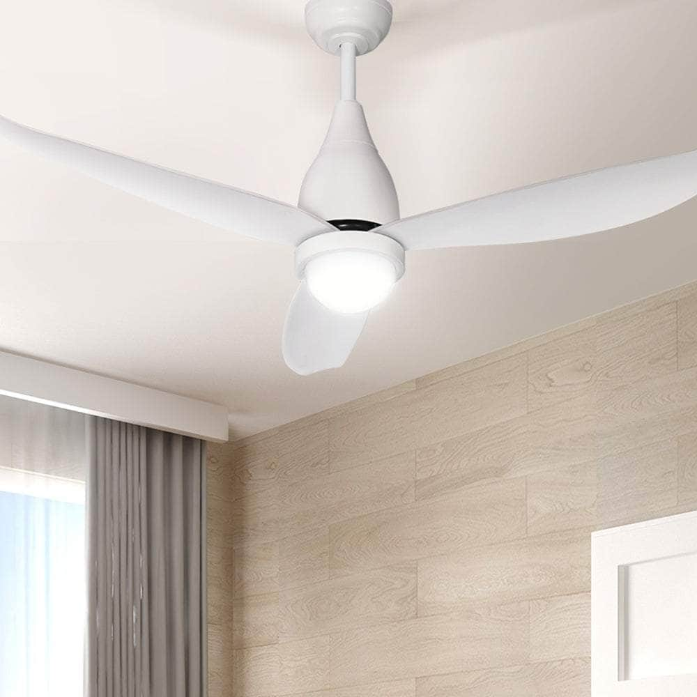 52'' Ceiling Fan Dc Motor Led Light Remote Control - White