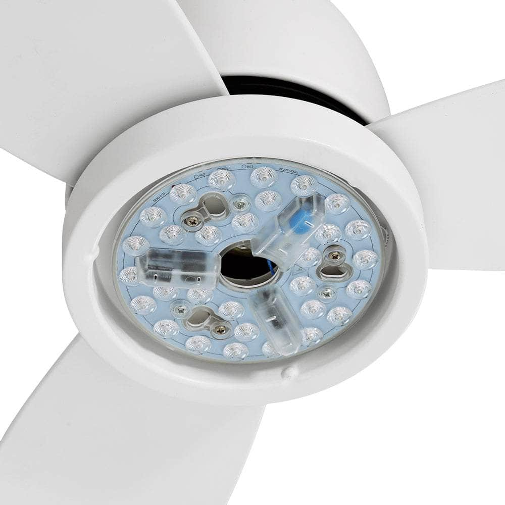 52'' Ceiling Fan Dc Motor Led Light Remote Control - White