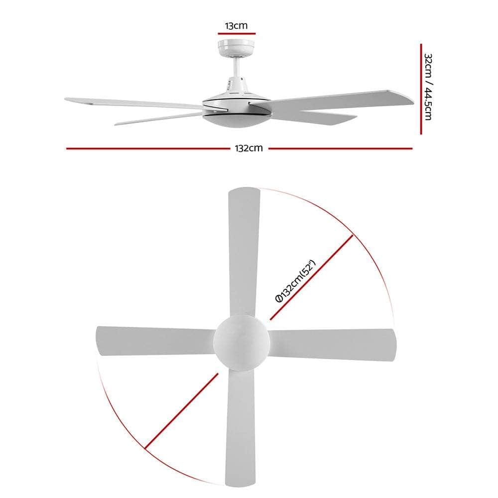 52'' Ceiling Fan W/Remote - White