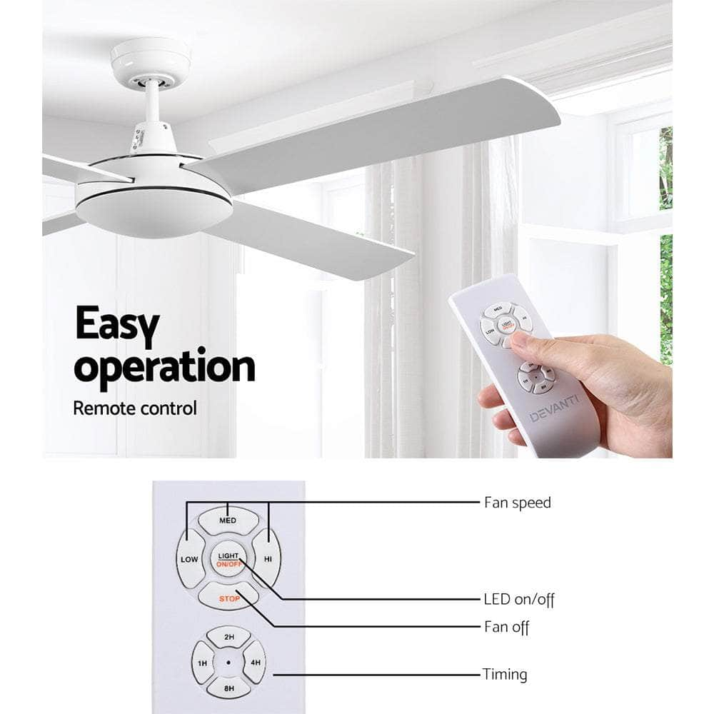 52'' Ceiling Fan W/Remote - White