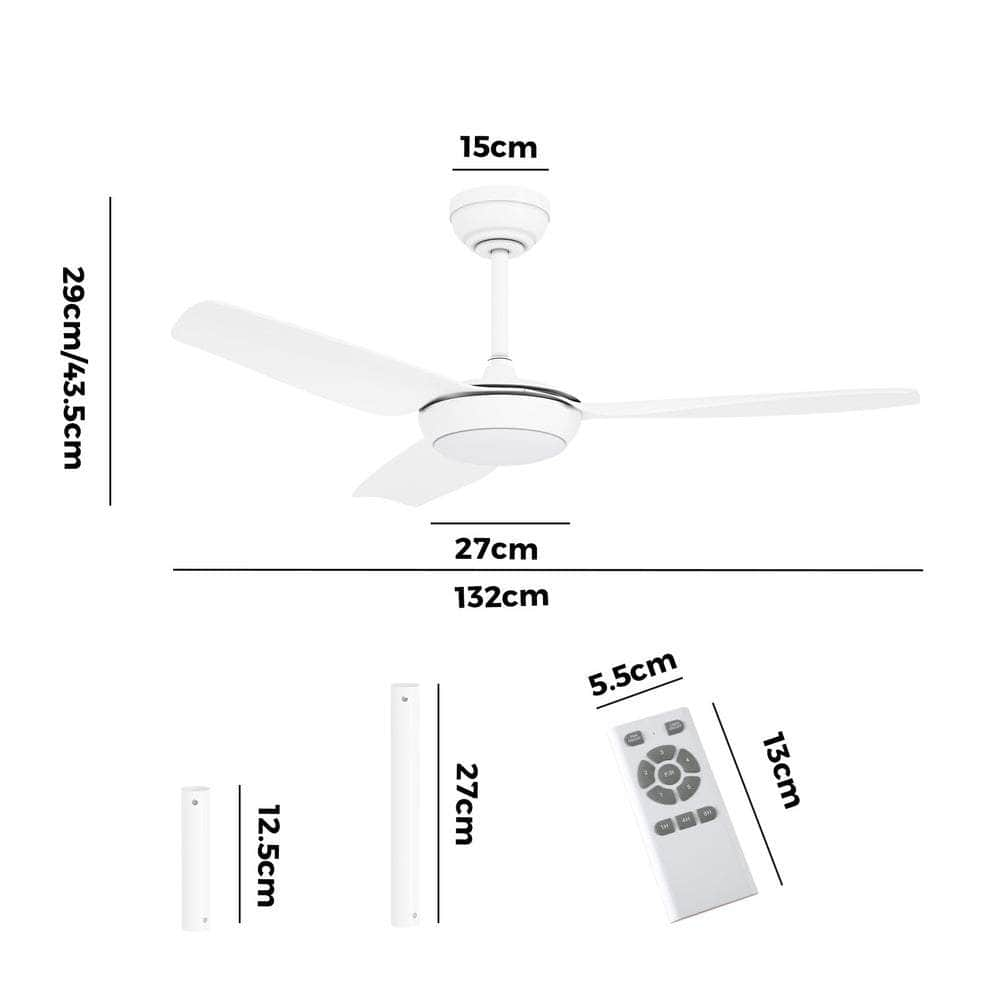 52" Ceiling Fan with Light DC Remote Control 5 Speed