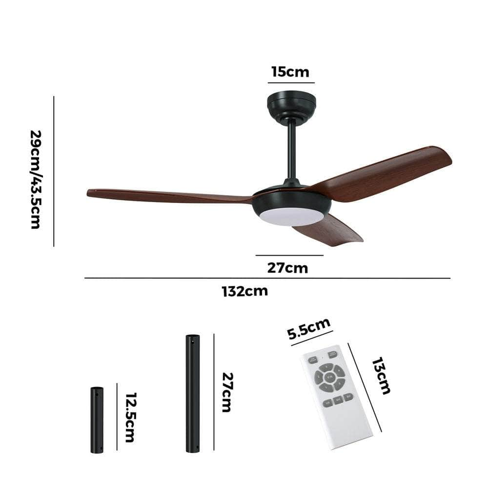 52" Ceiling Fan with Light DC Remote Control 5 Speed