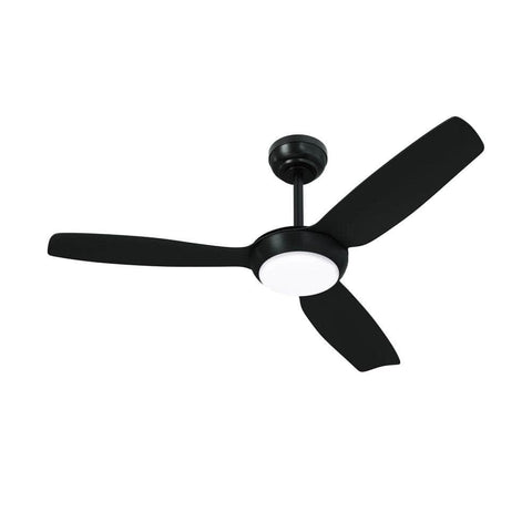 52" Ceiling Fan with Light DC Remote Control 5 Speed Black/Wood