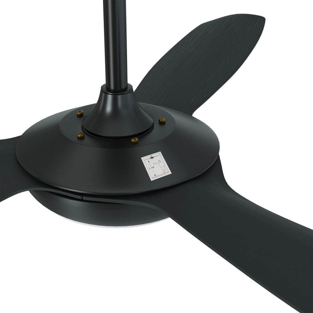 52" Ceiling Fan with Light DC Remote Control 5 Speed Black/Wood