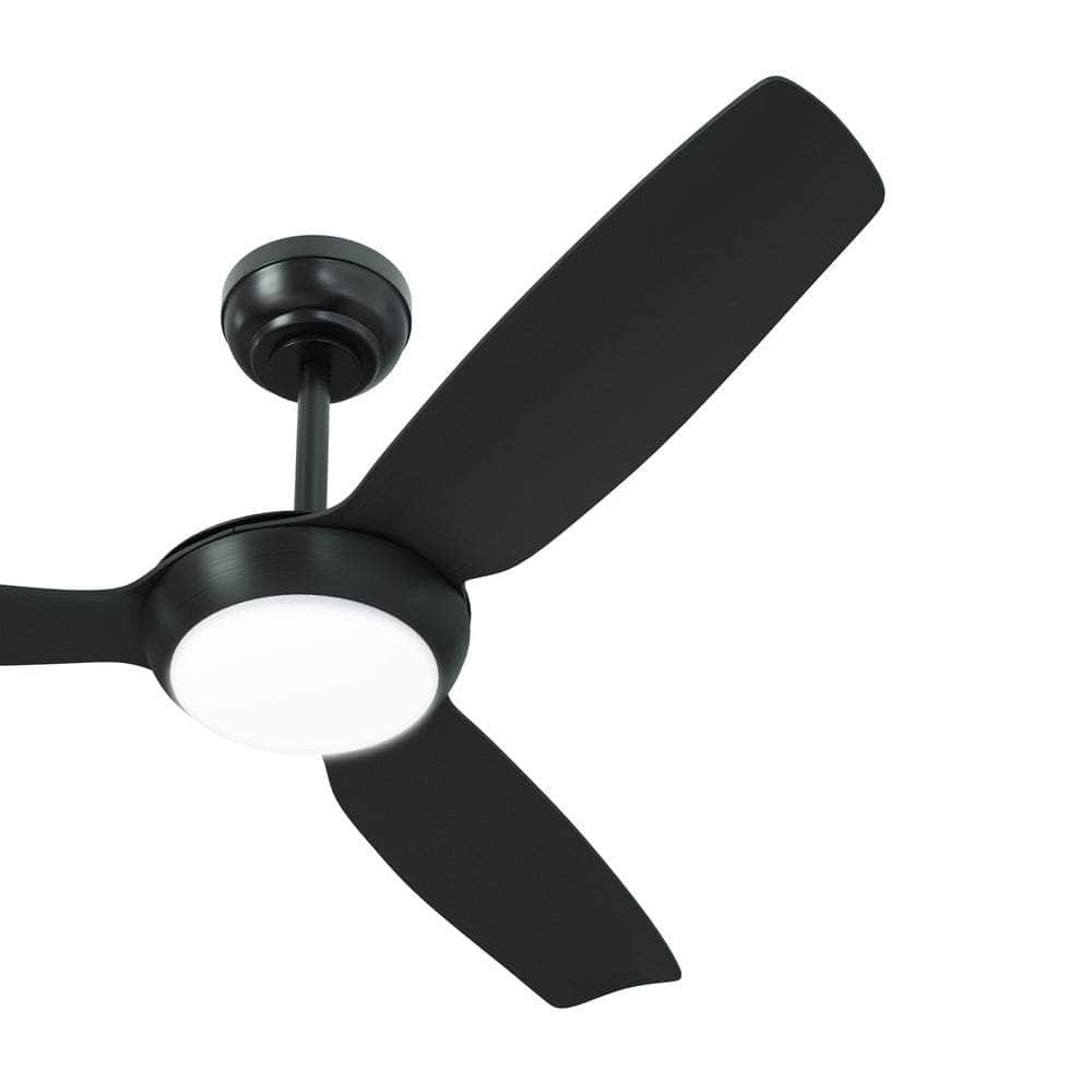 52" Ceiling Fan with Light DC Remote Control 5 Speed Black/Wood