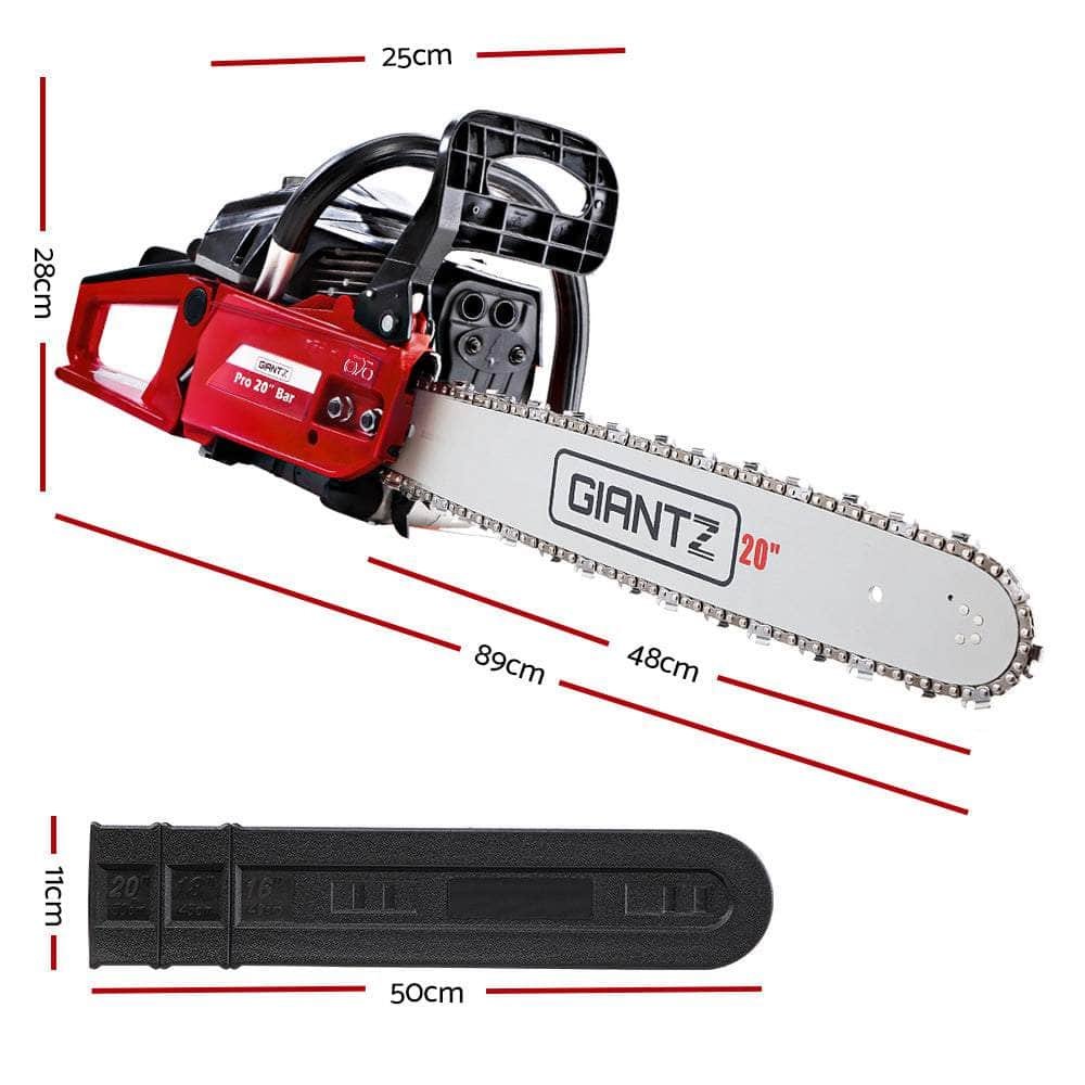 52CC Petrol Commercial Chainsaw Chain Saw Bar E-Start Black