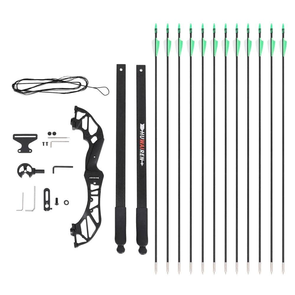 55lbs Bow Arrow Set Recurve Takedown Archery Hunting Green