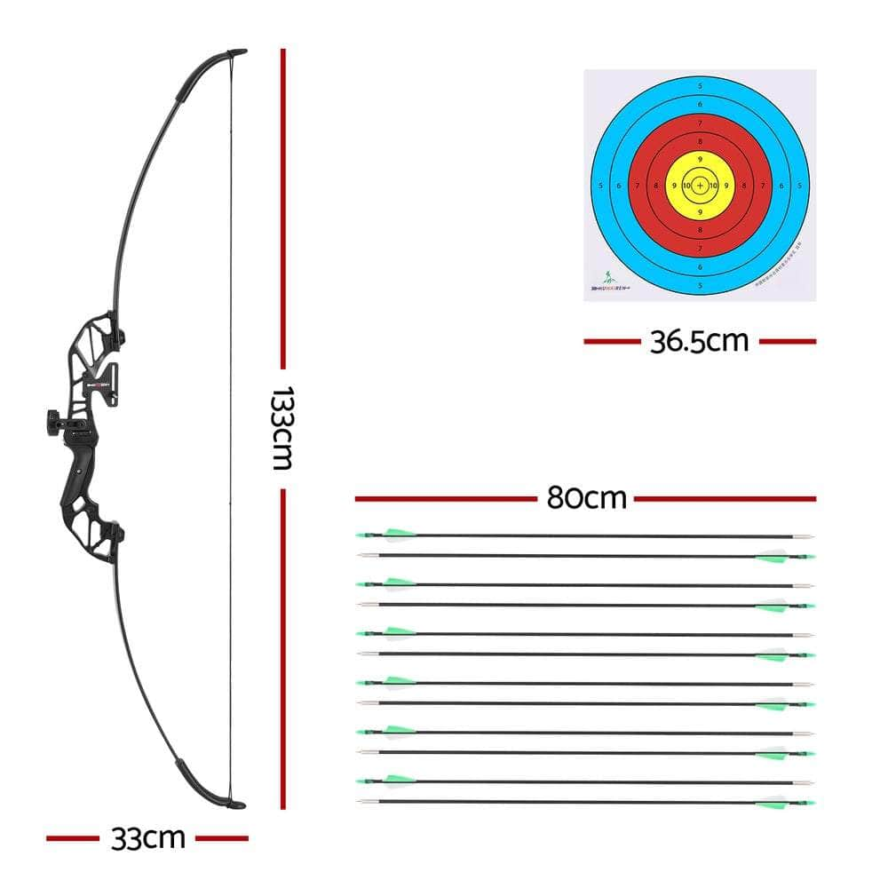 55lbs Bow Arrow Set Recurve Takedown Archery Hunting Green