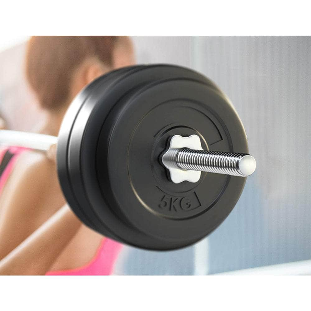 58Kg Barbell Set Weight Plates Bar Lifting Bench 168Cm