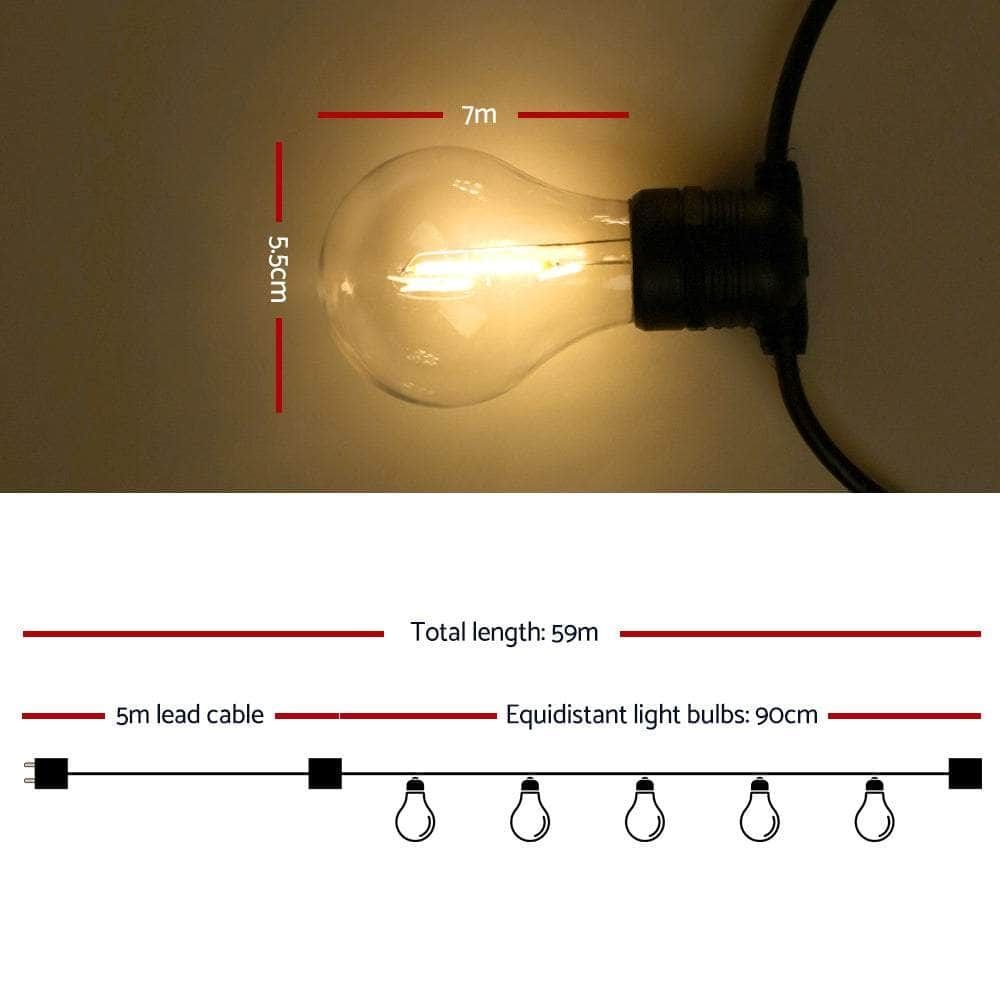 59m/68m/77m LED Festoon String Lights - Outdoor Wedding Party